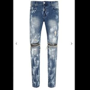Represent distress splatter jeans